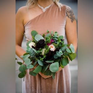 Velvet Bridesmaid or Formal Maxi Dress